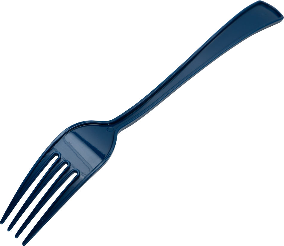 Navy Blue Plastic Forks - 50 Pack