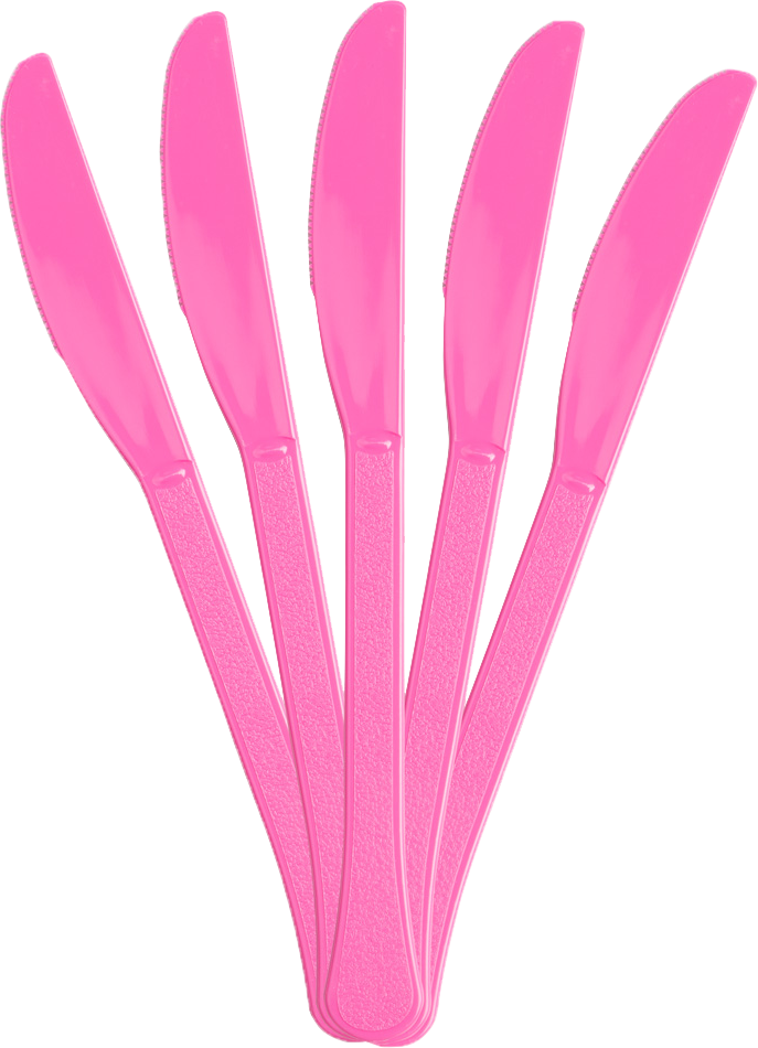 Fuschia Pink Plastic Knives - 50 Pack