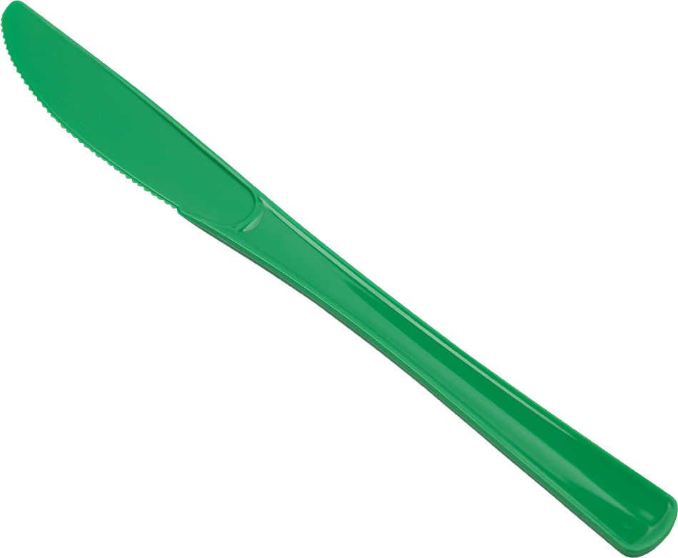 Green Plastic Knives - 50 Pack