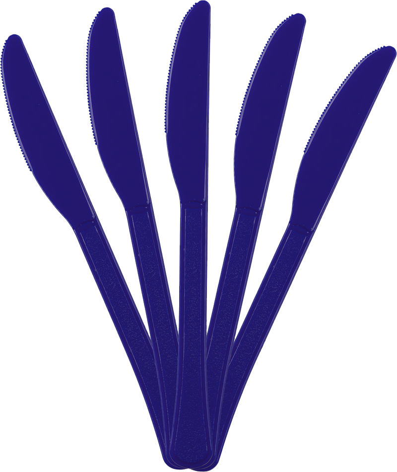 Navy Blue Plastic Knives - 50 Pack