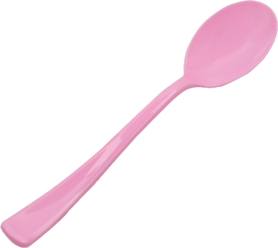Baby Pink Plastic Spoons - 50 Pack
