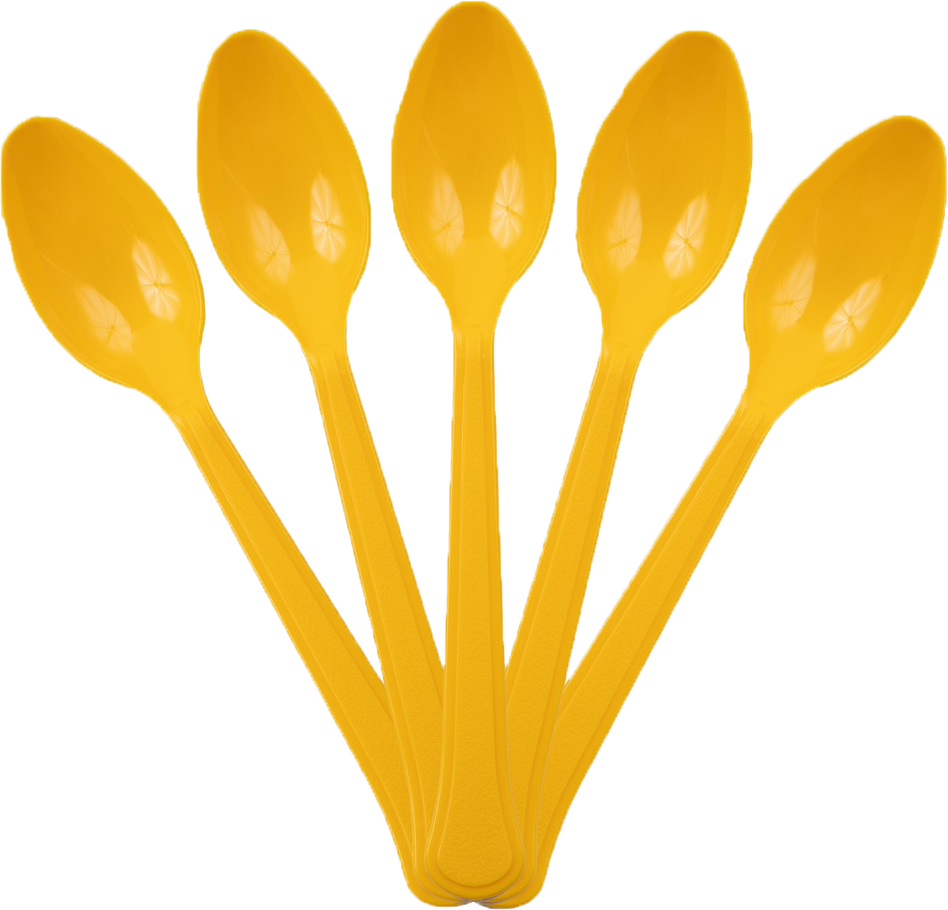 Yellow Plastic Spoons - 50 Pack