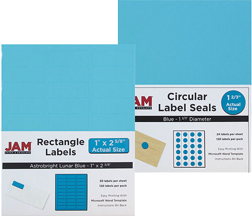 Blue 1 x 2 5/8 Address and 1 x 1 2/3 Circle Labels Set