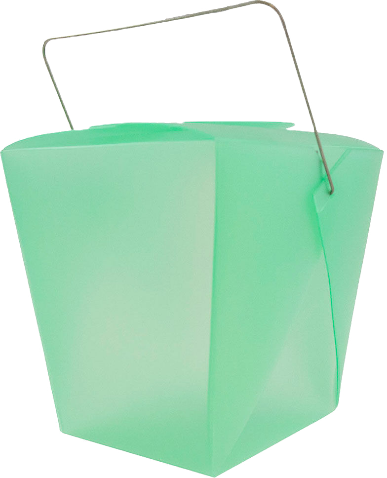 Green Large Plastic Chinese Takeout Containers (4 x 3 1/2 x 4)