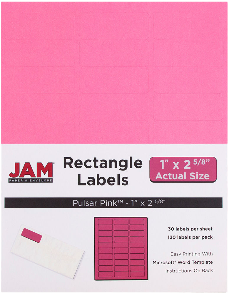 Pink 1 x 2 5/8 Address and 1 x 1 2/3 Circle Labels Set