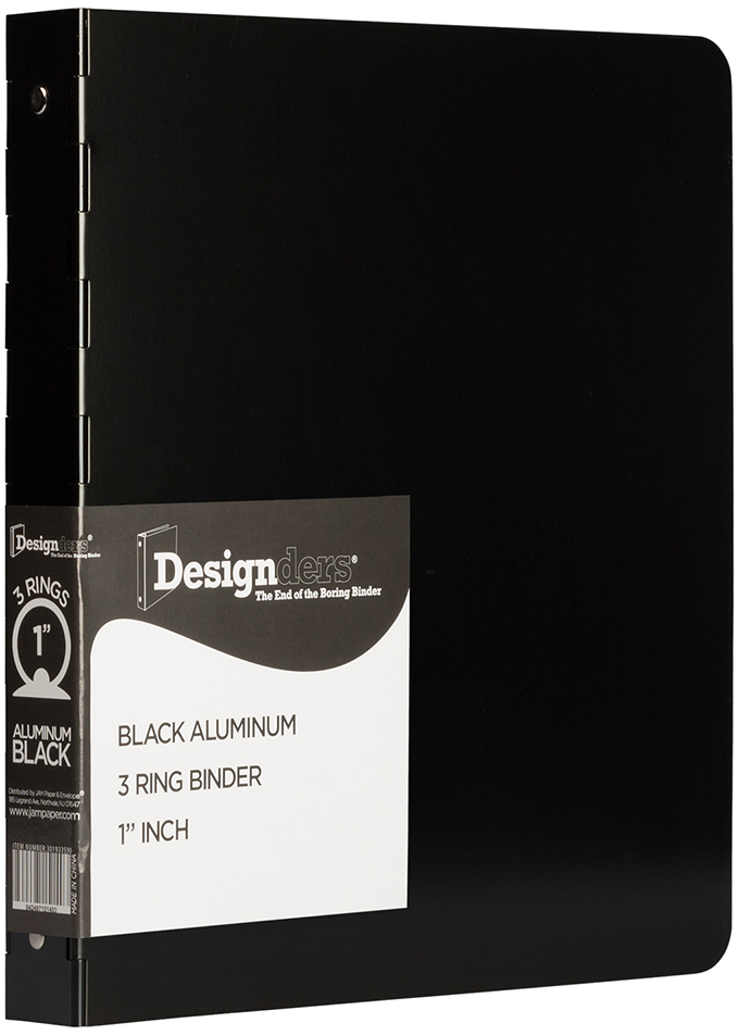 Black Aluminum 1 Inch 3-Ring Binder