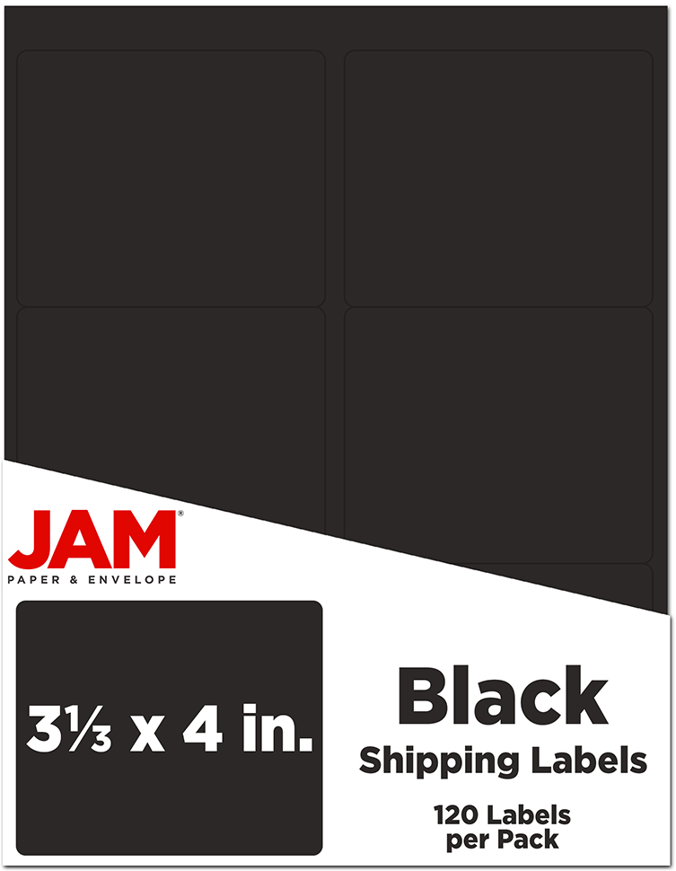 Black 3 1/3 x 4 Shipping Labels