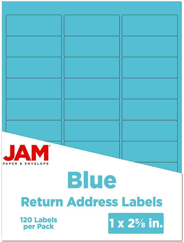Blue 1 x 2 5/8 Return Address Labels
