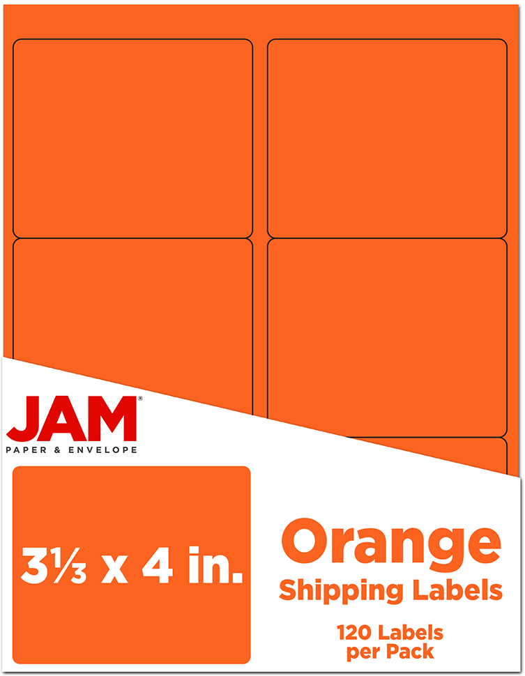 Orange 3 1/3 x 4 Shipping Labels