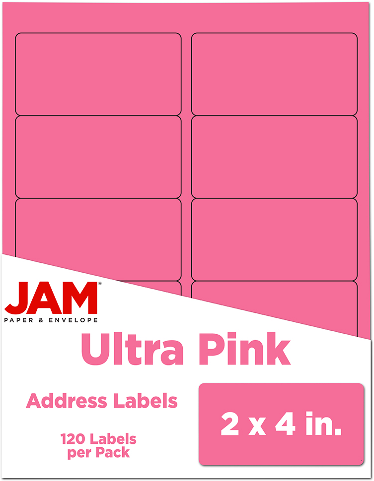 Ultra Pink 2 x 4 Address Labels