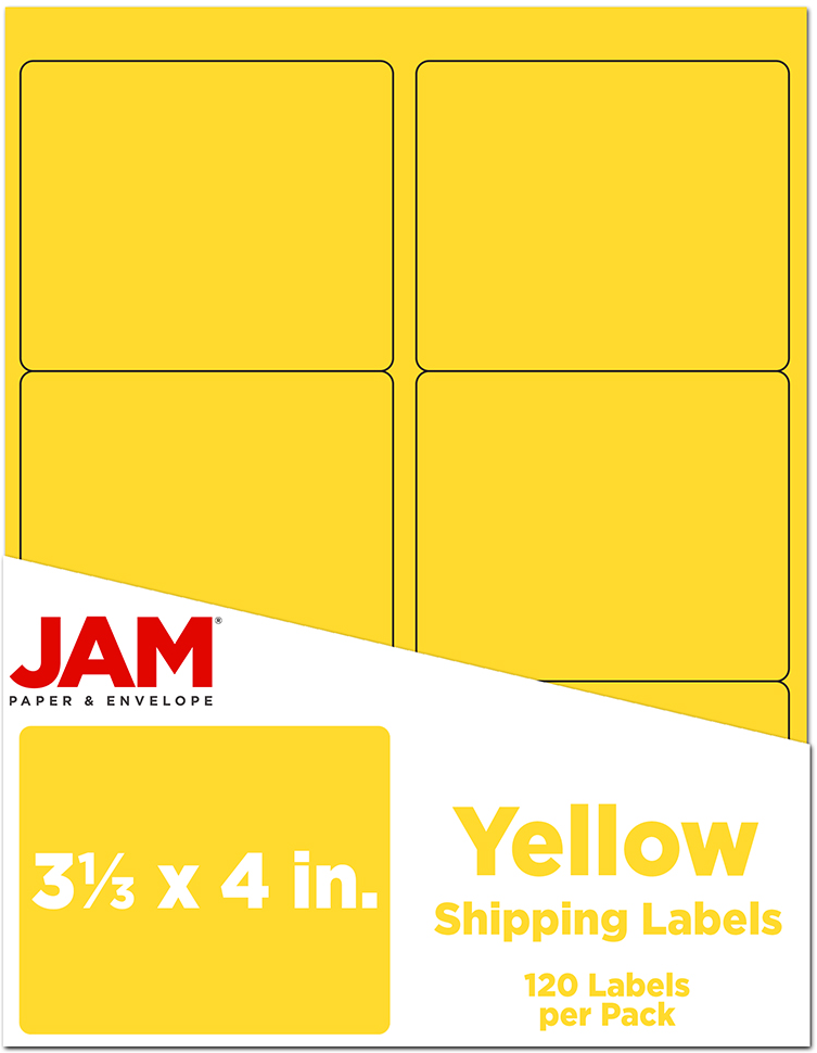 Yellow 3 1/3 x 4 Shipping Labels