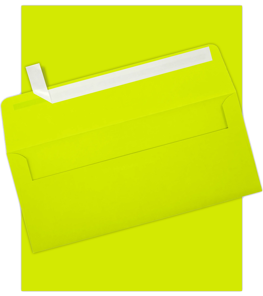 Ultra Lime Green #10 Stationery Set - 100 Pack