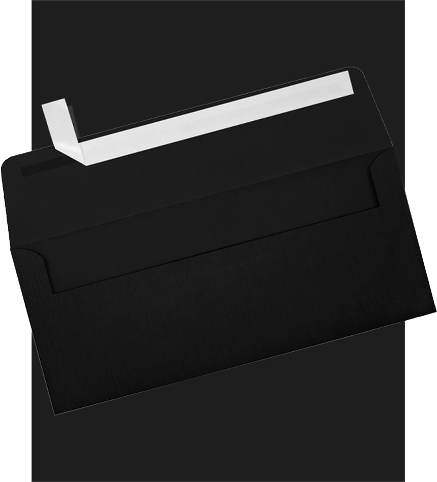 Black Linen #10 Stationery Set - 50 Pack