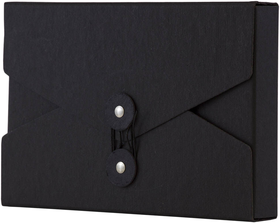 Black Kraft 5 1/2 x 8 1/2 x 1 Button and String Video Portfolios