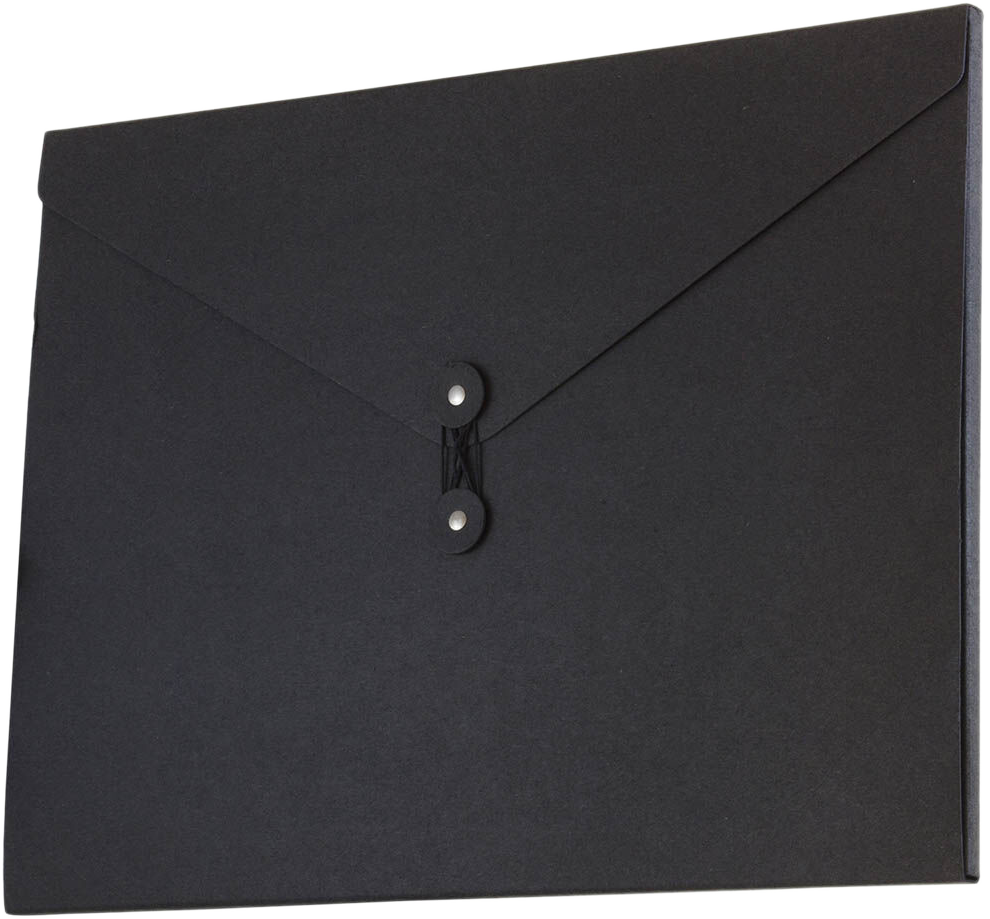 Black Kraft Jumbo 12 1/2 x 16 1/2 x 1/2 Button and String Portfolios
