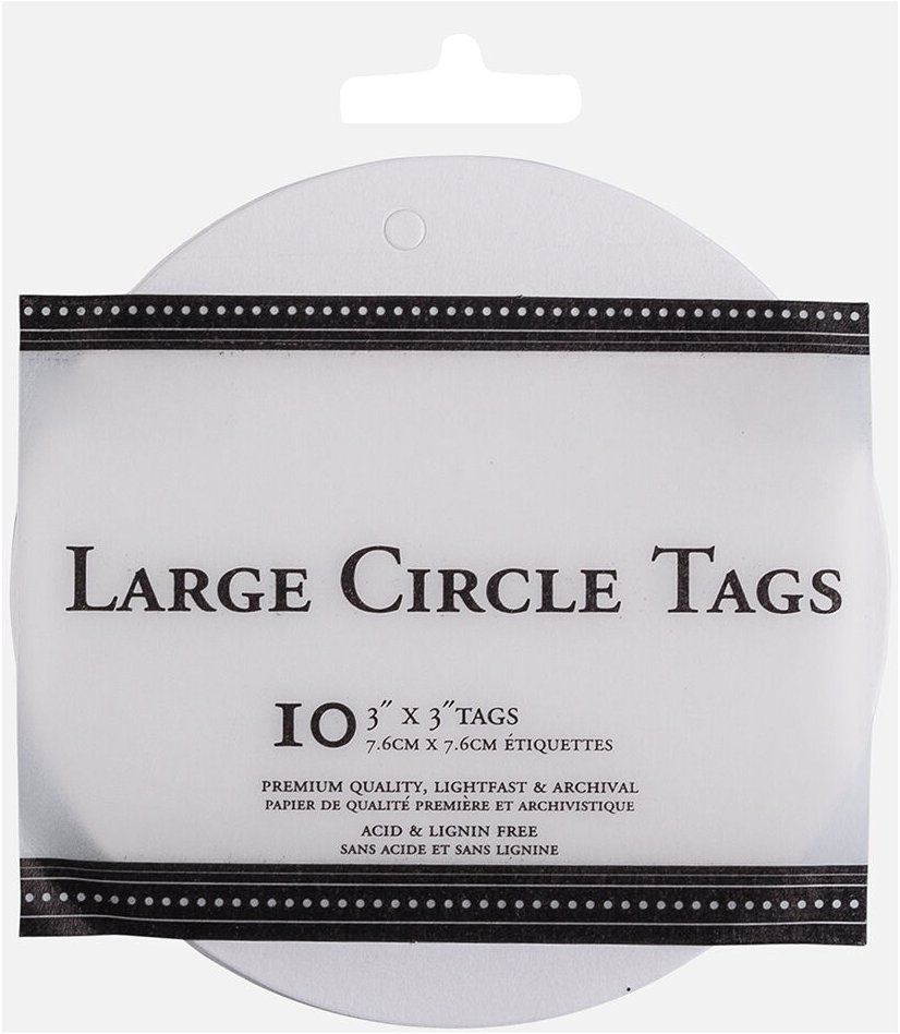 White Large Circle Gift Tags (3 x 3) - 10 Pack