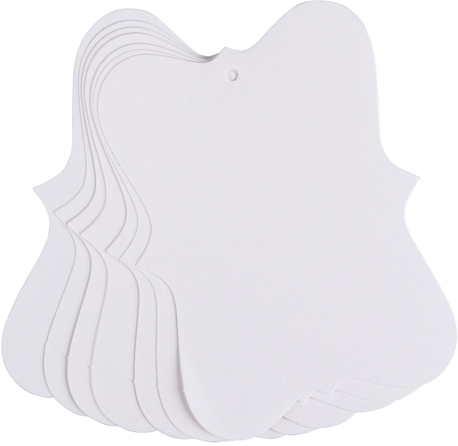 White Fashion Large Gift Tags (3 x 4) - 10 Pack