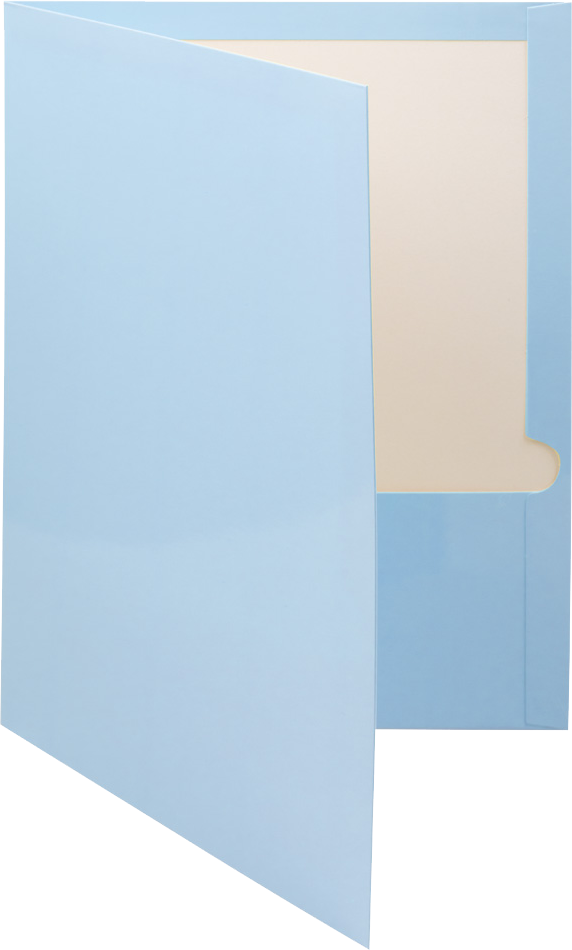 Glossy Baby Blue 9 x 12 Standard Folders