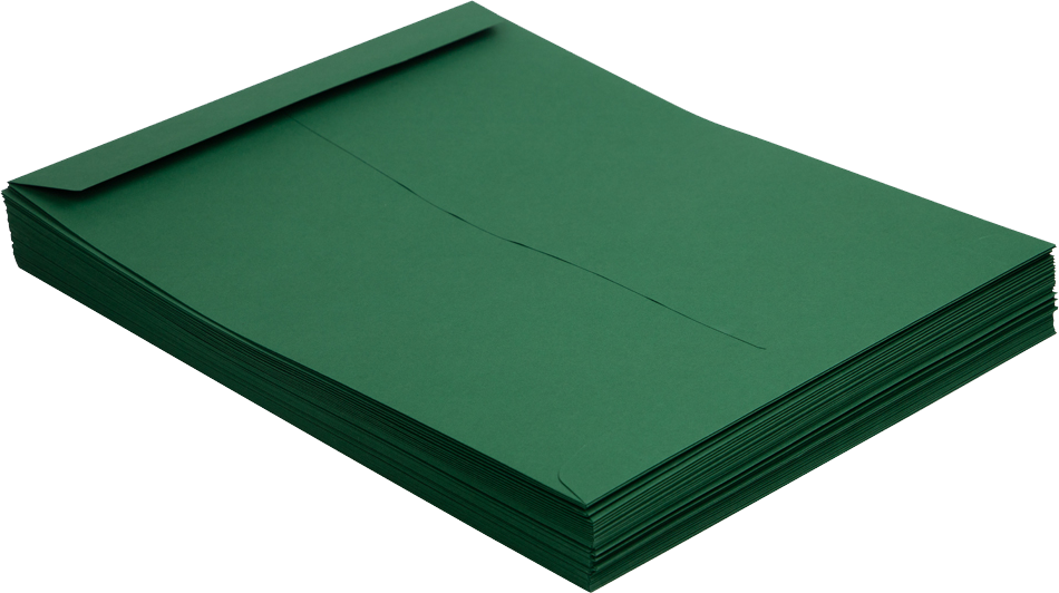Dark Green 28lb 10 x 13 Open End Envelopes