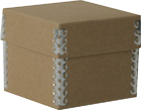 Natural Kraft Small Gift Boxes with Metal Edge (3 1/4 x 3 1/4 x 2 3/4)