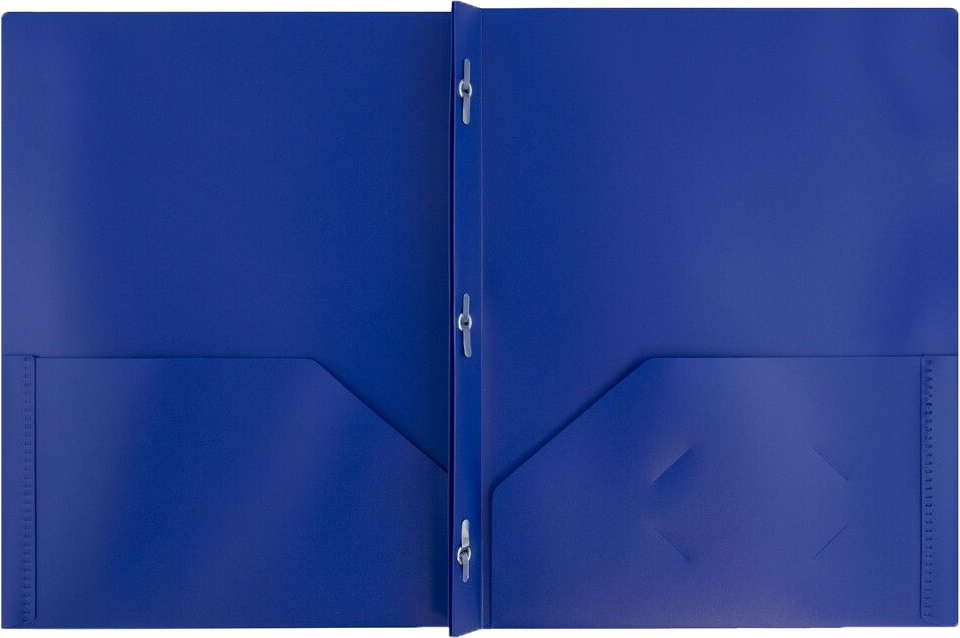 Blue 9 x 12 Plastic Pop Folders with Clasp