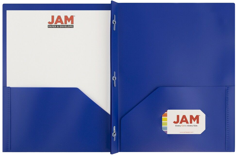 Blue 9 x 12 Plastic Pop Folders with Clasp