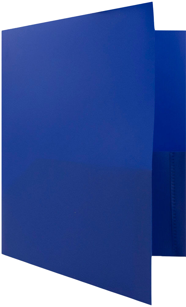 Blue 9 x 12 Plastic Pop Folders with Clasp