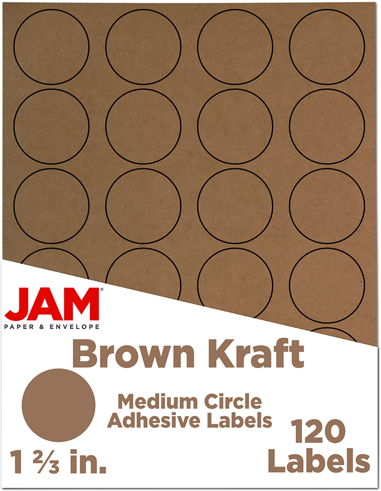 Brown Kraft Medium 1 2/3 Inch Round Labels