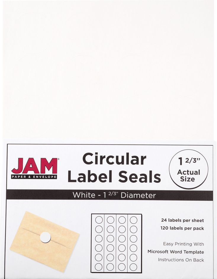 White Medium 1 2/3 Inch Round Labels