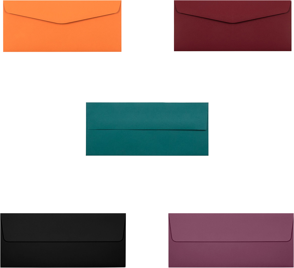 Assorted Darks #10 (4 1/8 x 9 1/2) Envelopes - 125 Pack