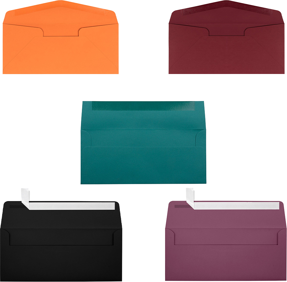 Assorted Darks #10 (4 1/8 x 9 1/2) Envelopes - 125 Pack