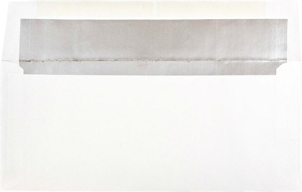 White with Silver Foil Lining 24lb 3 7/8 x 8 1/8 Invitation Envelopes