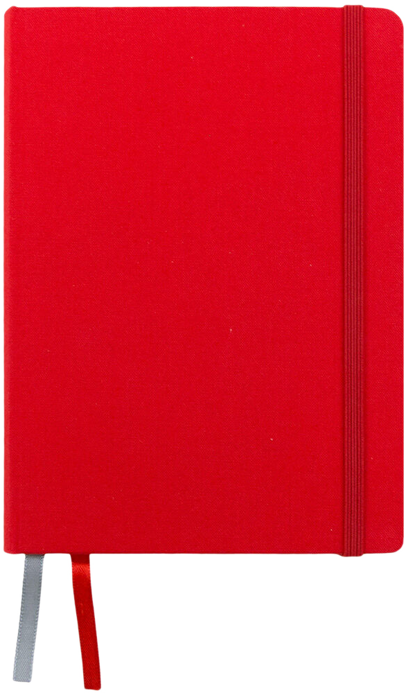 Red 5 x 7 Fabric Hardcover Notebooks with Elastic