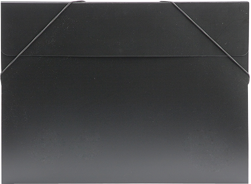Black 11 x 15 x 1/2 Plastic Portfolios with Elastic