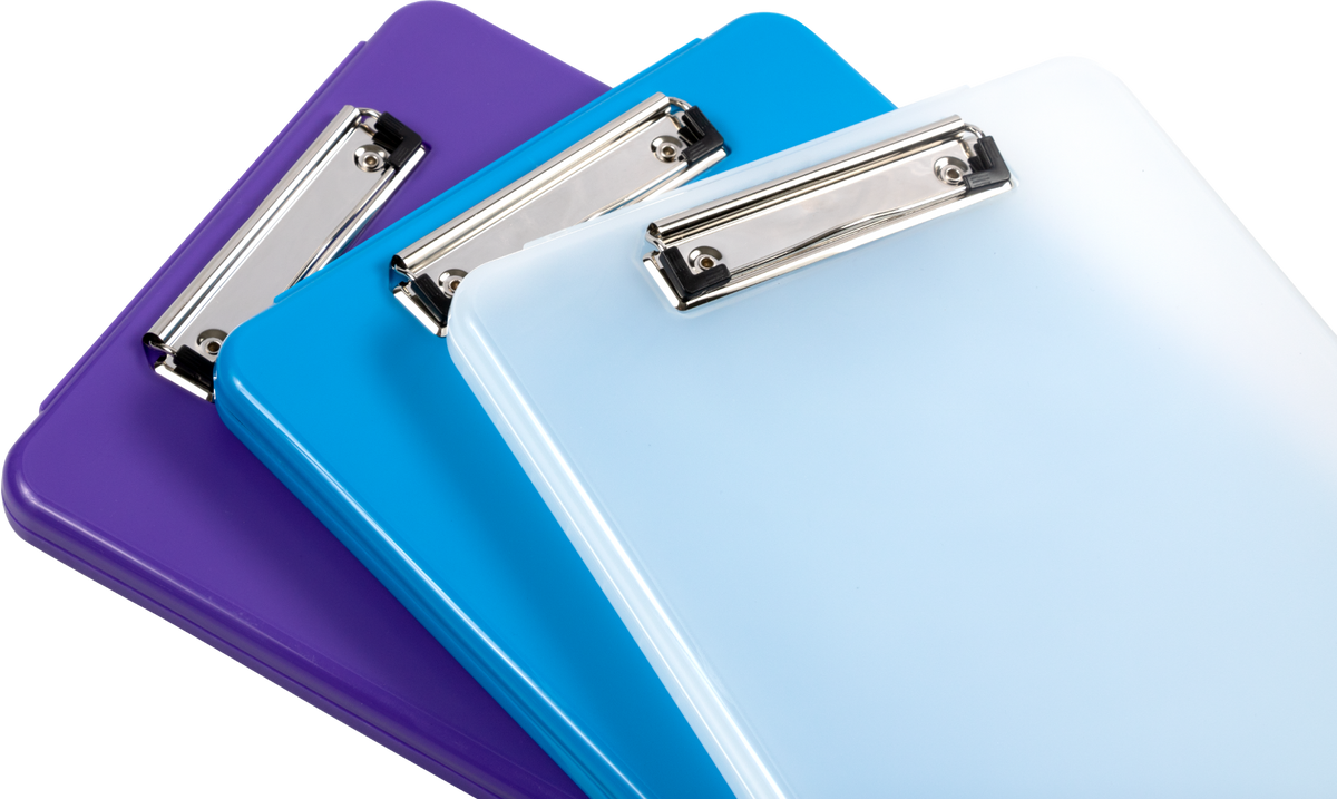 Assorted 9 x 13 Plastic Clipboard Storage Box (3 Pack)