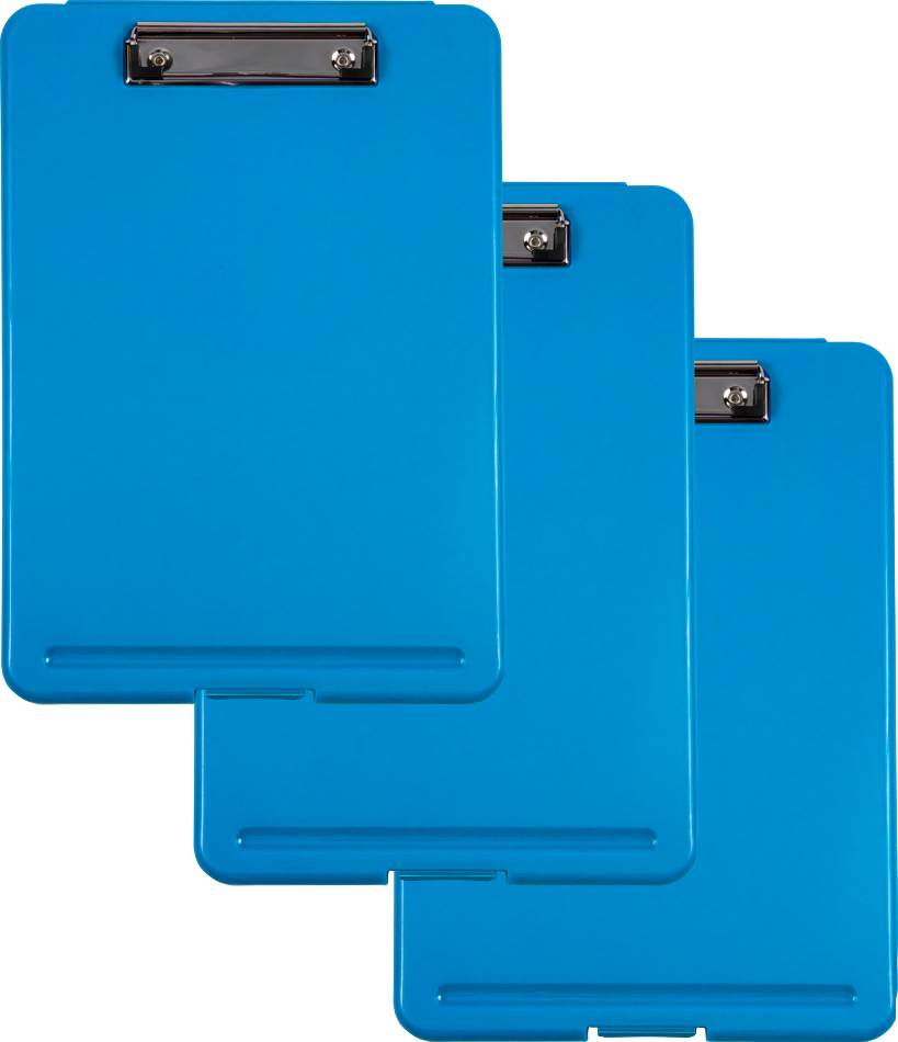 Blue 9 x 13 Plastic Clipboard Storage Box (3 Pack)