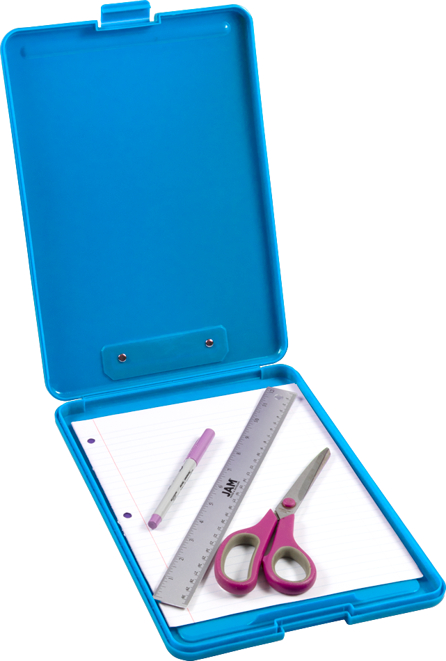 Blue 9 x 13 Plastic Clipboard Storage Box (3 Pack)