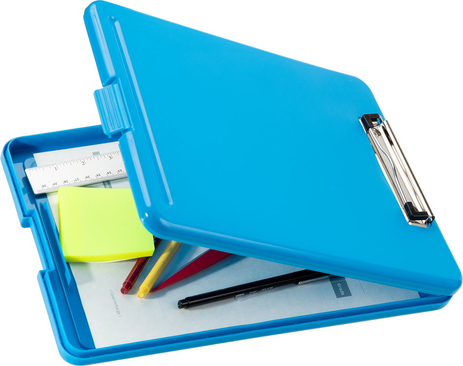 Blue 9 x 13 Plastic Clipboard Storage Box (3 Pack)