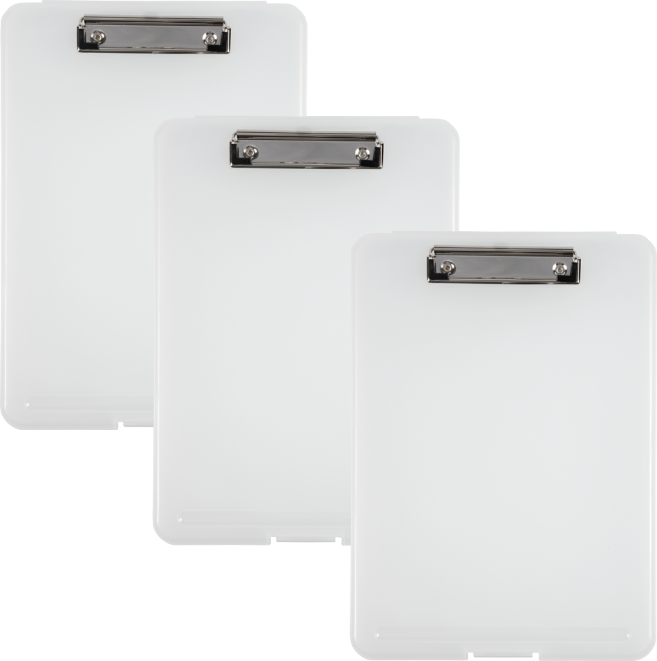 Clear 9 x 13 Plastic Clipboard Storage Box (3 Pack)