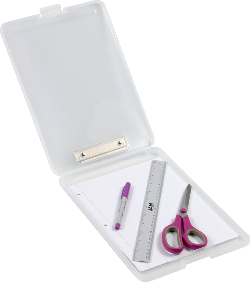Clear 9 x 13 Plastic Clipboard Storage Box (3 Pack)