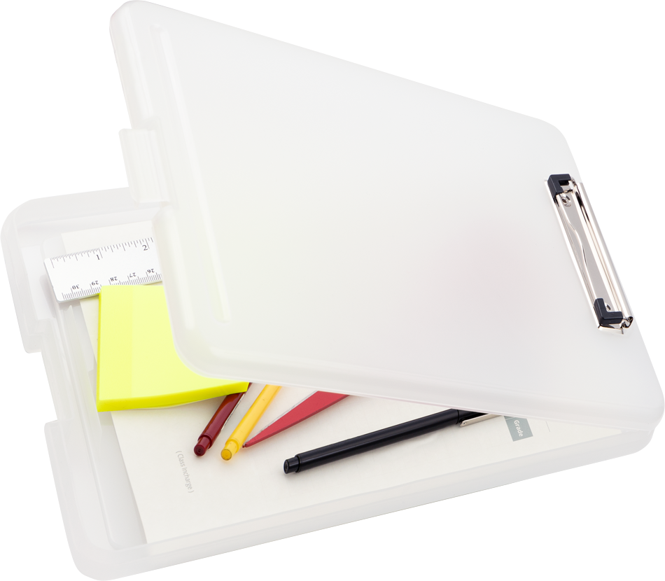 Clear 9 x 13 Plastic Clipboard Storage Box (3 Pack)