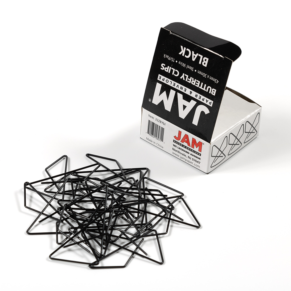 Black Butterfly Clips - 15 Pack