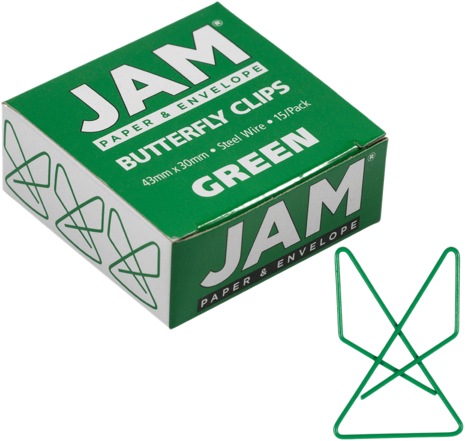 Green Butterfly Clips - 15 Pack