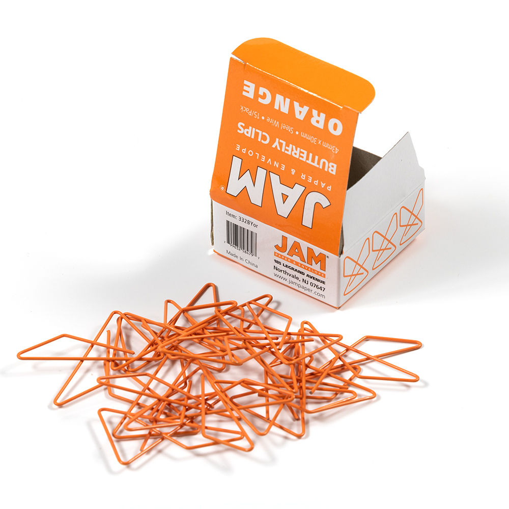 Orange Butterfly Clips - 15 Pack