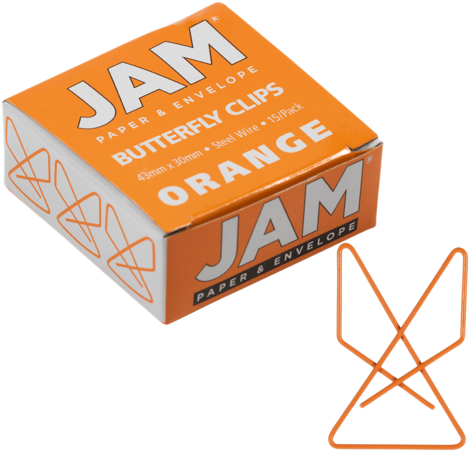 Orange Butterfly Clips - 15 Pack