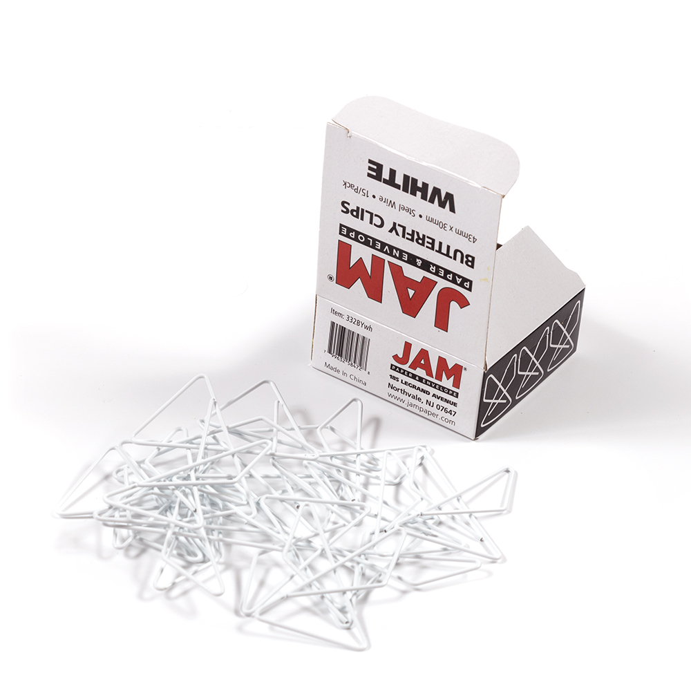 White Butterfly Clips - 15 Pack