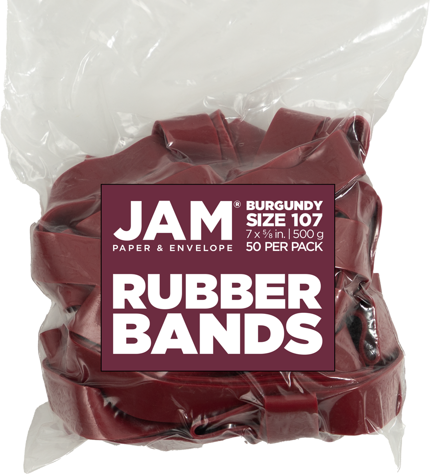 Burgundy Size 107 Rubber Bands - 50 Pack