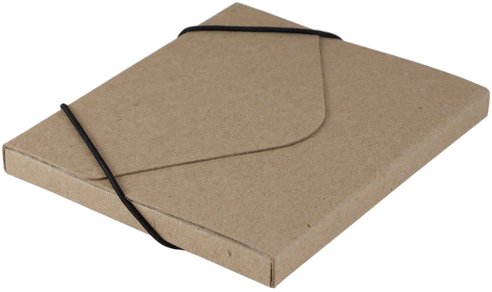 Natural Kraft 5 x 5 5/8 x 3/8 Elastic CD Portfolios