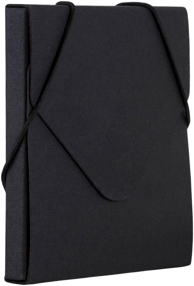 Black Kraft 5 x 5 5/8 x 3/8 Elastic CD Portfolios