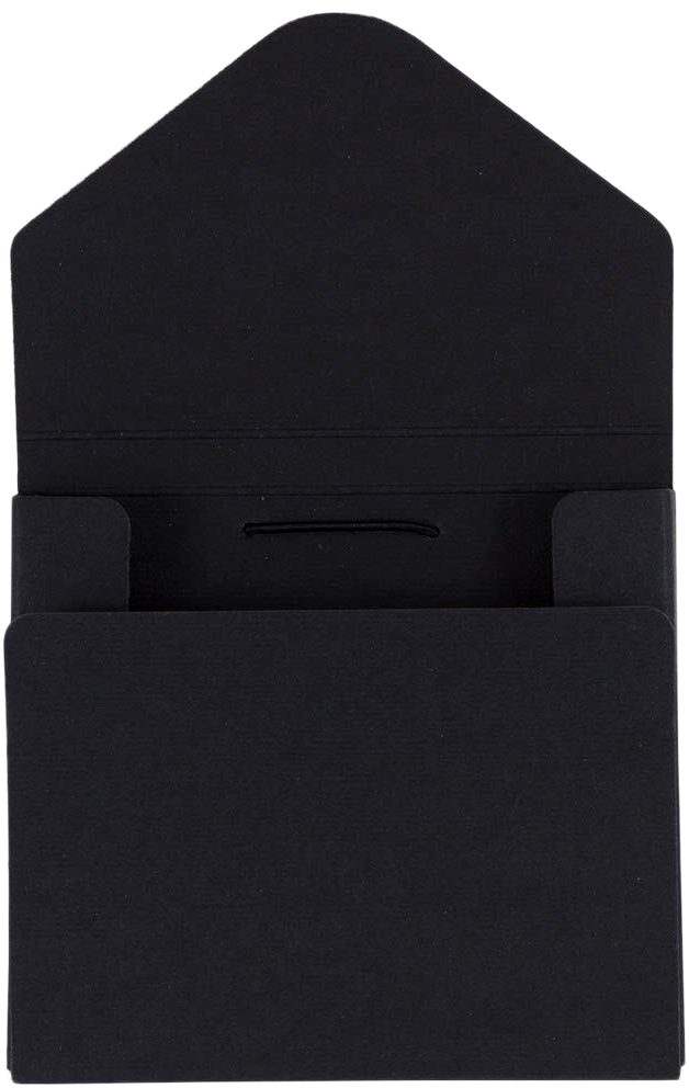 Black Kraft 5 x 5 5/8 x 3/8 Elastic CD Portfolios